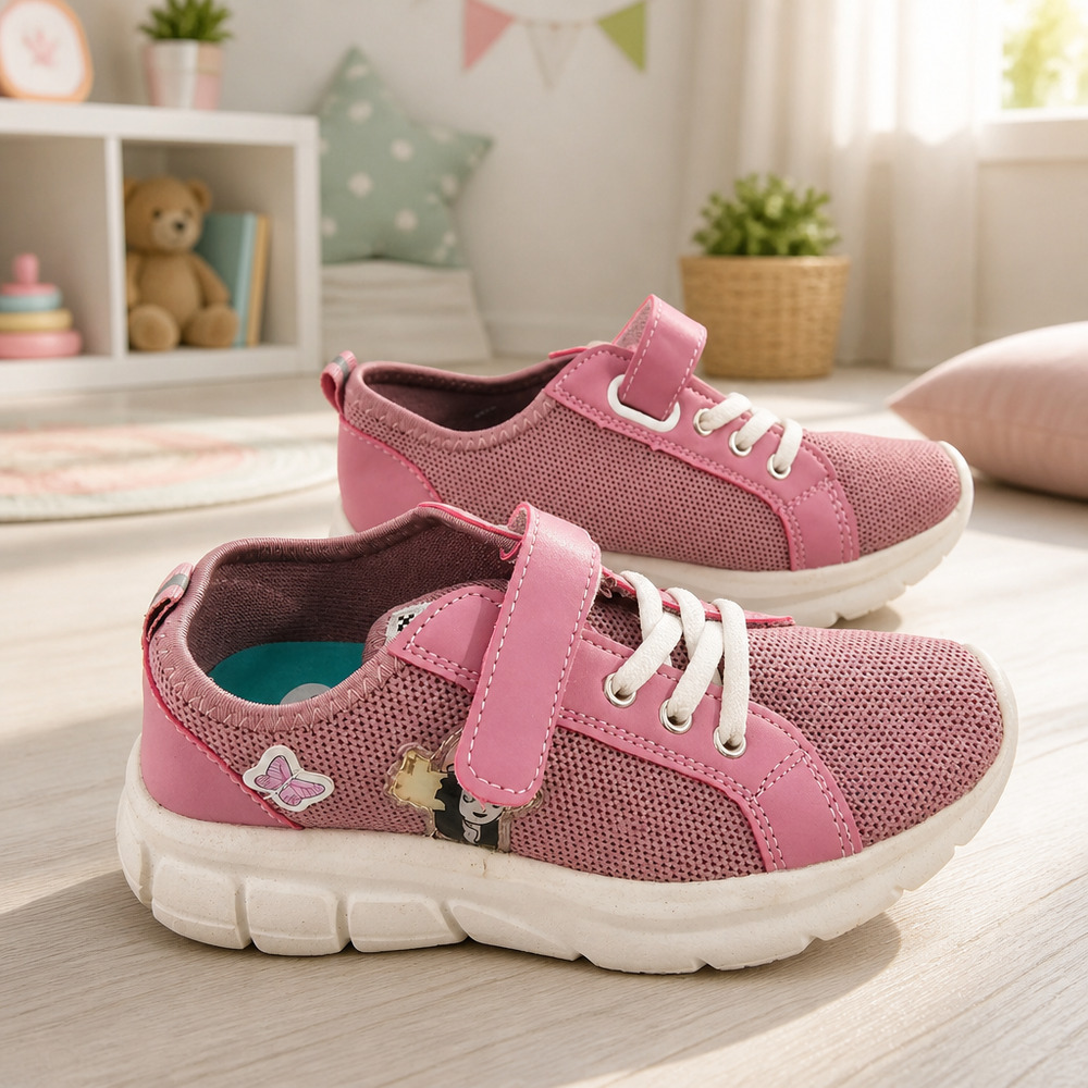 NWOB Fashion Big Girl Hook and loop Sneakers Size EU35 US 3Y